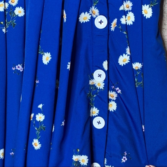 Wayward Fancies eShakti Dress Blue Floral Midi Size S 6 - Picture 3 of 11